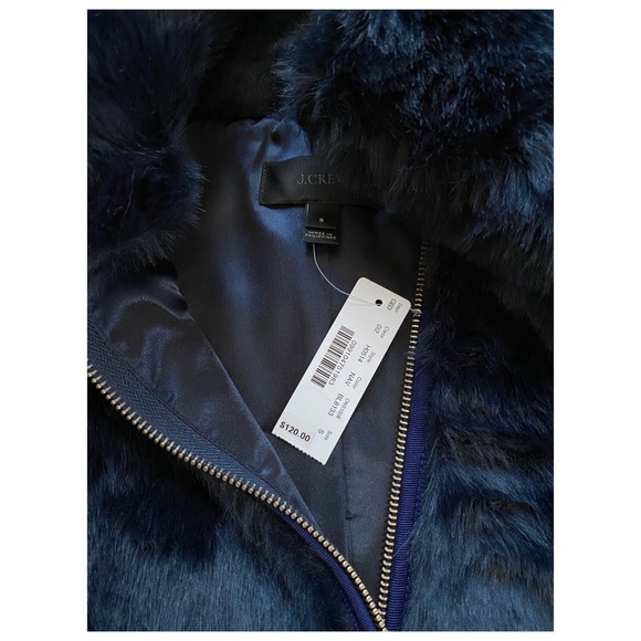 J. Crew navy faux fur vest - Picture 2 of 2